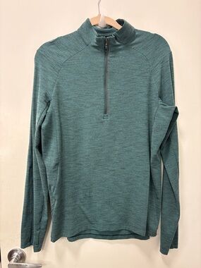 LULULEMON ATHLETICA MENS TEAL HALF-ZIP PULLOVER